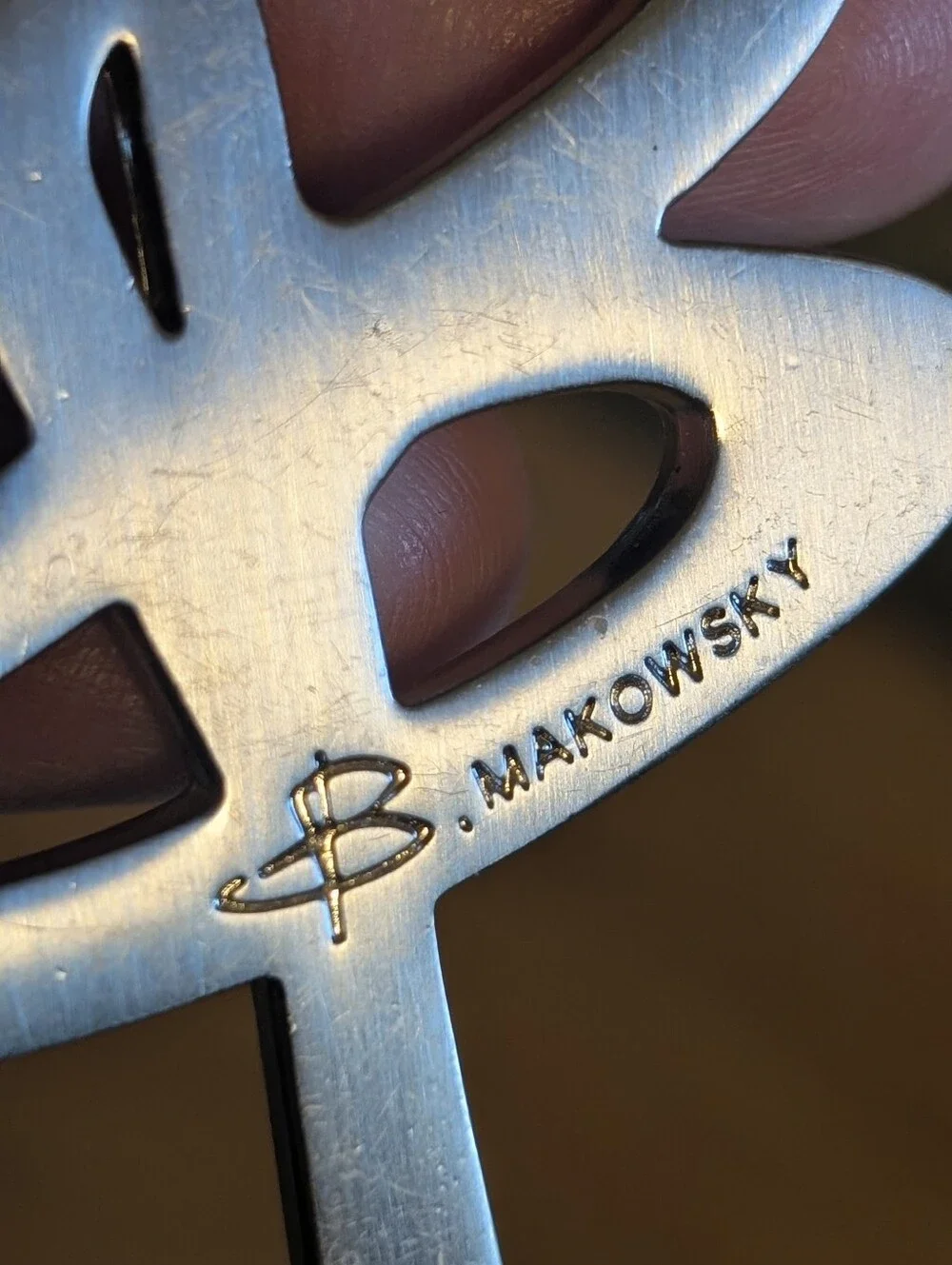 B. Makowsky silver-tone bag charm keychain FOB